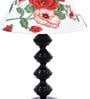 Red & White Shade Table Lamp With Metal Base