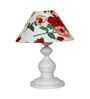 Red & White Shade Table Lamp With Metal Base