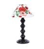 Red & White Shade Table Lamp With Metal Base