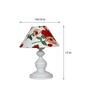 Red & White Shade Table Lamp With Metal Base