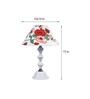 Red & White Shade Table Lamp With Metal Base