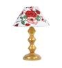 Red & White Shade Table Lamp With Metal Base