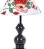 Red & White Shade Table Lamp With Metal Base