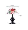 Red & White Shade Table Lamp With Metal Base