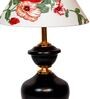 Red & White Shade Table Lamp With Metal Base