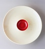Red & White Stoneware Chip & Dip Platter