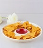 Red & White Stoneware Chip & Dip Platter
