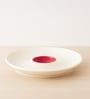 Red & White Stoneware Chip & Dip Platter