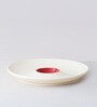 Red & White Stoneware Chip & Dip Platter