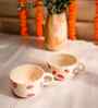 Red & White Strawberry Ceramic Mug Set of 2