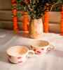 Red & White Strawberry Ceramic Mug Set of 2