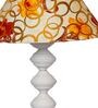 Red & Yellow Shade Table Lamp With Metal Base