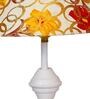 Red & Yellow Shade Table Lamp With Metal Base