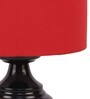 Red  Cotton  Shade Traditional Table Lamp With Black  Base