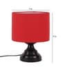 Red  Cotton  Shade Traditional Table Lamp With Black  Base