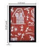 Red "Ethnic Dhokra and Warli Art " Textured Paper Scratch/Dust Proof Framed Art Print