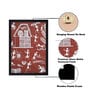 Red "Ethnic Dhokra and Warli Art " Textured Paper Scratch/Dust Proof Framed Art Print