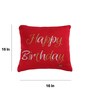 Red Silver Metallic Thread 95% Combed Cotton 5% Metallic Thread Knitted Cushion Cover Happy Birthday 16X16 Inches Knitted Cushion Cover