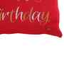Red Silver Metallic Thread 95% Combed Cotton 5% Metallic Thread Knitted Cushion Cover Happy Birthday 16X16 Inches Knitted Cushion Cover