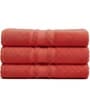 Red Soft Cotton 500 GSM Solid Bath Towel Pack Of 3