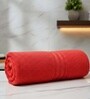 Red Soft Cotton 500 GSM Solid Bath Towel Pack Of 4