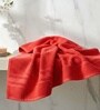 Red Soft Cotton 500 GSM Solid Bath Towel Pack Of 4