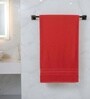 Red Soft Cotton 500 GSM Solid Bath Towel Pack Of 4