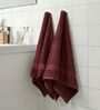 Red 100% Cotton 380 Gsm Hand Towel 2 Pc