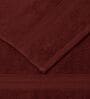 Red 100% Cotton 380 Gsm Hand Towel 2 Pc