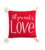 Red 100% Cotton All You Need is Love 16x16 Inches Cushion Cover
