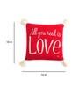 Red 100% Cotton All You Need is Love 16x16 Inches Cushion Cover