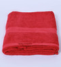 Red Solid 370 GSM Cotton Bath Towel