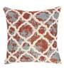 Red Geometric 100% Cotton 18 x 18 Inches Cushion Cover