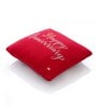 Red 100% Cotton Happy Anniversary 16x16 Inches Cushion Cover