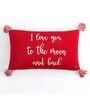Red Quoted Cotton 24 x 16 Inches Cushion Cover
