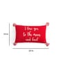 Red Quoted Cotton 24 x 16 Inches Cushion Cover
