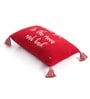 Red Quoted Cotton 24 x 16 Inches Cushion Cover