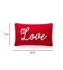 Red 100% Cotton Love 12x20 Inches Cushion Cover