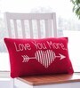 Red Quoted Cotton 20 x 12 Inch Cushion Cover