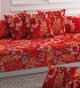 Red 120 GSM Raising 8 Piece Diwan Set
