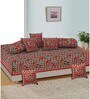 Red 180 TC 100% Cotton (Set of 8) Pieces Diwan Set