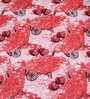 Red 180 TC Floral Cotton Queen Double Bedsheet 2 Pillow covers