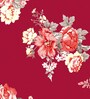 Red 180 TC Floral Cotton Fitted Double Bedsheet 2 Pillow covers