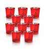 Liana Red Glass Table Tea Light Holders & Votives (Pack Of 10)