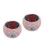 Rhoeo Red Glass Table Tea Light Holders & Votives (Pack Of 2)