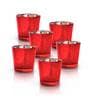Red Luana Glass Votive & Tea Light Holders (Pack Of 6)