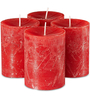 Wine Fragrance Set Of 4 Red 3 Inch Wax Pillar Candles