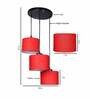 Red 3 Light Cotton Fabric Cluster Hanging Light