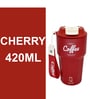 Red 420ml Stainless Steel Double Vacuum Insulated Leak Proof Coffee Tumbler with Lid