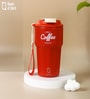 Red 420ml Stainless Steel Double Vacuum Insulated Leak Proof Coffee Tumbler with Lid